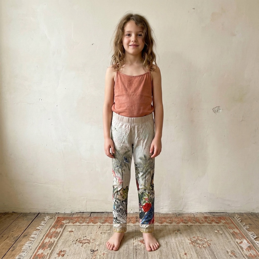 Camilla Leggings Girls 6 Tropical Jungle Tiger‎ Peacock Embellished Pants